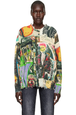 R13: Multicolor Graffiti Sweater | SSENSE