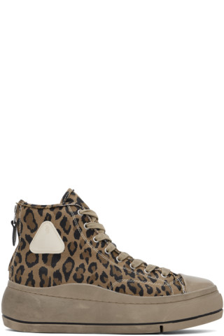 R13: Brown Leopard Kurt Sneakers | SSENSE