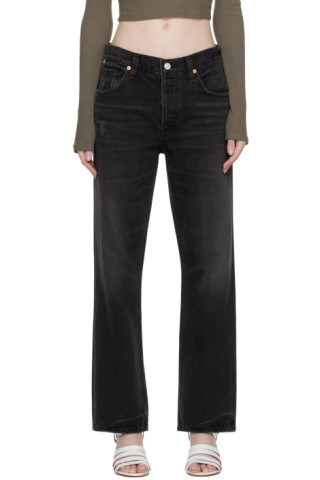 Citizens of Humanity: Black Neve Low Slung Relaxed Jeans | SSENSE