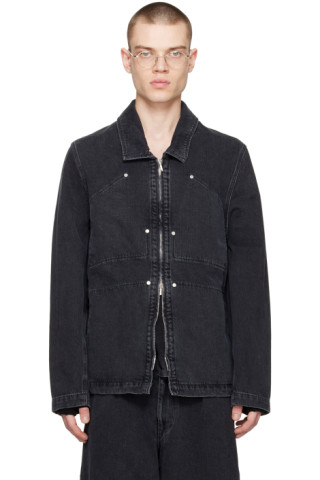 Omar Afridi - Black Coverall Blouson Denim Jacket