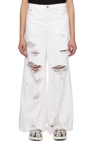 Doublet: White Destroyed Jeans | SSENSE