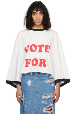 Doublet: White Oversized Ringer T-Shirt | SSENSE