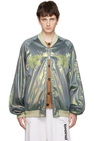 doublet HOLOGRAM SOUVENIR JACKET GREEN M-