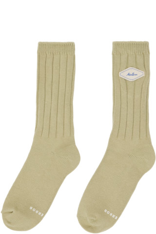 Khaki Fluic Label Socks by ADER error on Sale