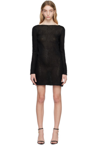 【関税込み】TOM FORD ブラック Rafia ミニドレス Black Rafia Minidress by TOM FORD on Sale