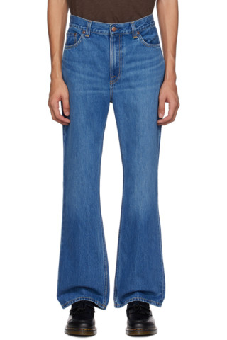 Nudie Jeans: Blue Hazy Hank Jeans | SSENSE Canada