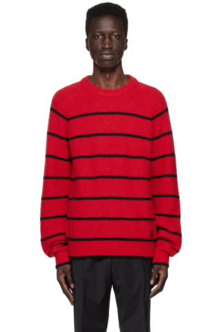 Hugo: Red Striped Sweater | SSENSE Canada
