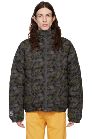 Ksubi Men's Amnesia Reversible Puffer Jacket Camo in Assorted, Size Xs