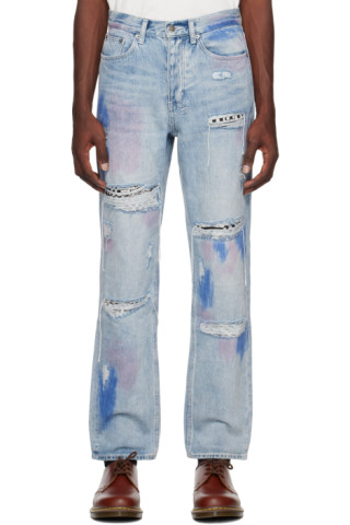 Blue Anti K Streets Kolor Jeans by Ksubi on Sale