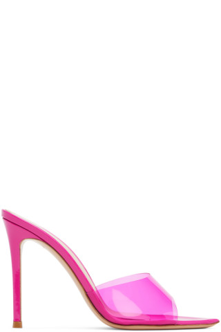 Gianvito Rossi Elle Embellished Mules in Pink