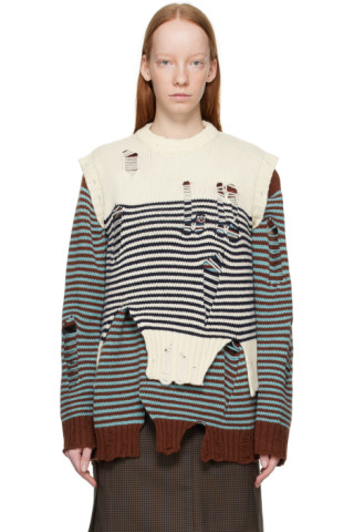 Off-White Mega Shred Vest by Charles Jeffrey LOVERBOY on Sale