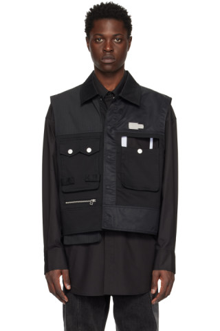 Feng Chen Wang: Black Cutout Vest | SSENSE