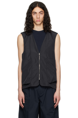 Camiel Fortgens: Navy Zip Vest | SSENSE Canada