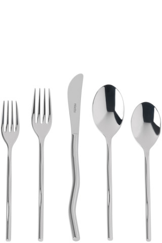 Misette Black Squiggle Flatware Set, 5 Pcs