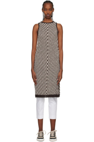 【送料&関税込】Max Mara eiffel Dress Brown & White Eiffel Midi Dress by Max Mara on Sale