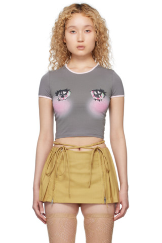 Gray Twinkle Eyes T-Shirt by Nodress on Sale