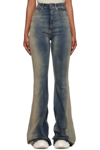 Blue Bolan Bootcut Jeans by Rick Owens DRKSHDW on Sale