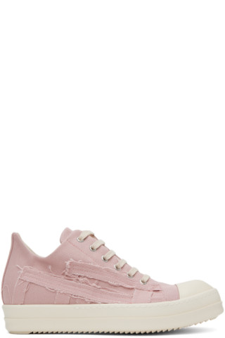 Rick Owens DRKSHDW: Pink Slashed Sneakers