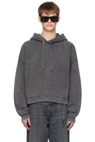 Acne Studios: Black Faded Hoodie | SSENSE