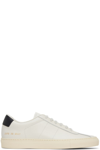 White & Black Tennis 77 Sneakers by Common Projects on Sale