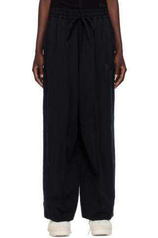 Black Pinched Seam Trousers by Y-3 on Sale