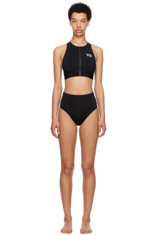 Tokyo Black Sports Zip Front Bikini