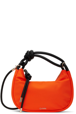 GANNI: Orange Knot Baguette Bag | SSENSE Canada