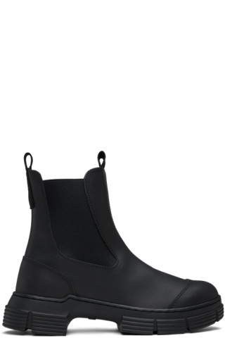 GANNI: Black City Boots | SSENSE