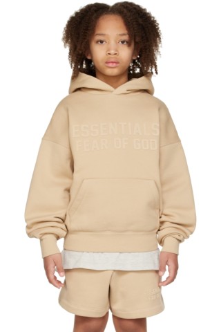 Kids Beige Bonded Hoodie by Essentials | SSENSE