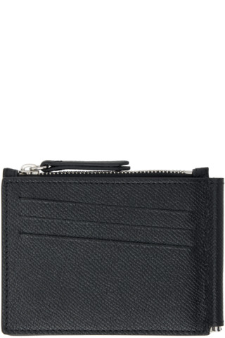 Maison Margiela – Leather Card Holder With Money Clip Black