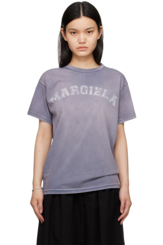 Maison Margiela: Purple Printed T-Shirt | SSENSE