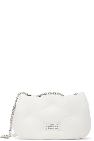 Maison Margiela: White Medium Glam Slam Flap Bag | SSENSE