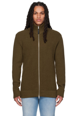 Maison Margiela - Green Zip-Up Cardigan