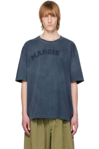 Maison Margiela: Blue Heavy T-Shirt | SSENSE