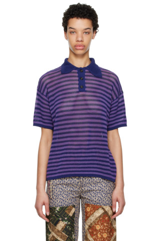 Bode: Purple Lattice Polo | SSENSE