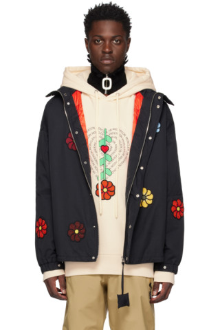 Moncler Genius: 1 Moncler JW Anderson Black Delamont Down Jacket | SSENSE