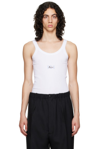 The Ronald Unisex Tank Top in High Cotton White by the Frat Collection