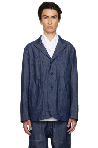 Navy Bedford Denim Jacket by Engineered Garments on Sale