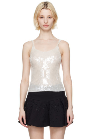 Alexander Wang Tanktop In Sequin Nylon in Black