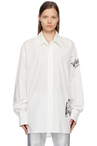 MM6 Maison Margielaのホワイト オーバーサイズ シャツがセール中