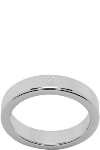 MM6 Maison Margiela: Silver Band Ring | SSENSE