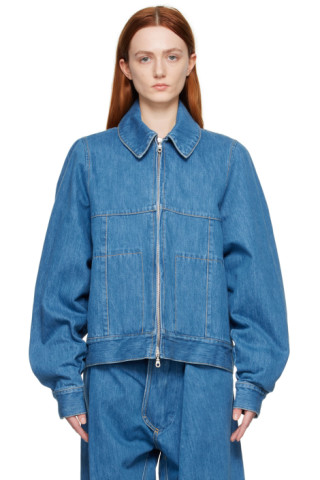 Blue Bowl Denim Jacket by Bianca Saunders on Sale