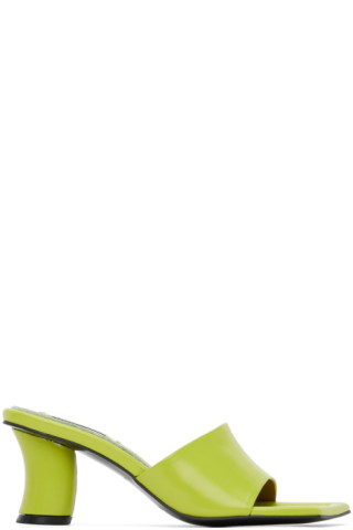 Reike Nen: Green Curvy Heeled Sandals | SSENSE