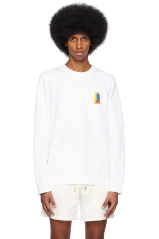 White L'Arche De Jour Sweatshirt by Casablanca on Sale