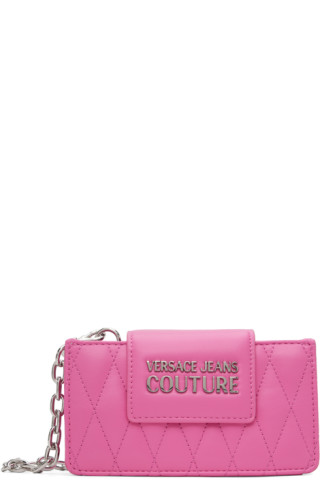 Versace Jeans Couture: Pink Quilted Bag