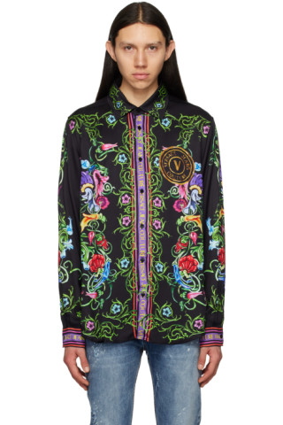 Versace Jeans Couture: Black Garden Shirt | SSENSE