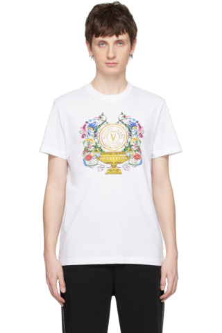 Versace Jeans Couture T-shirt with V-Emblem Garden print