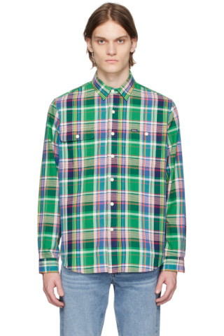 Polo Ralph Lauren: Green Plaid Shirt | SSENSE Canada