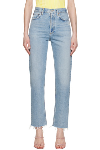 Blue 90's Pinch Waist Jeans by AGOLDE on Sale