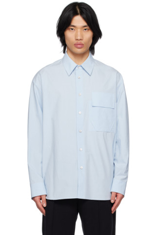 Blue Pocket Shirt by Solid Homme on Sale